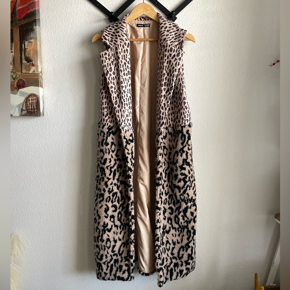 Leopard Print Long Vest XS